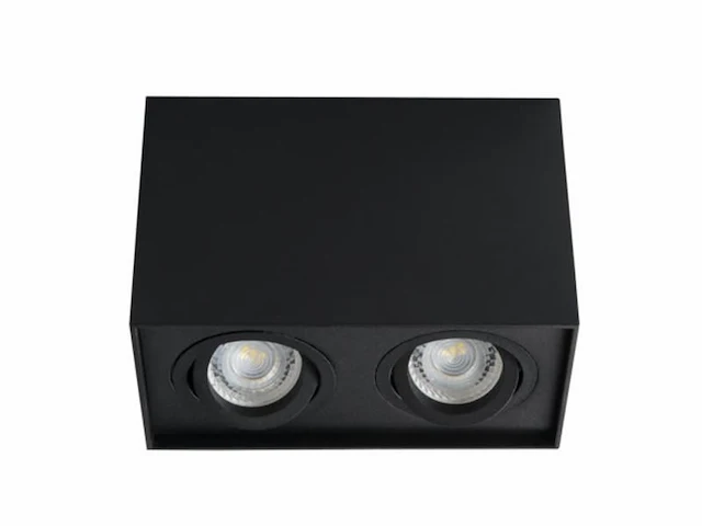 [00345] gu10 surface-mounted spot fixture, dual sockets, black, tiltable - afbeelding 2 van  7
