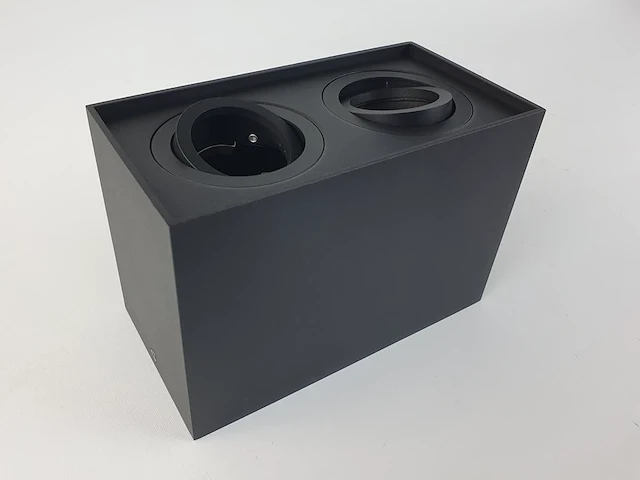 [00345] gu10 surface-mounted spot fixture, dual sockets, black, tiltable - afbeelding 4 van  7