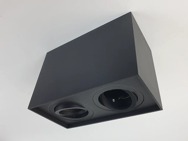 [00345] gu10 surface-mounted spot fixture, dual sockets, black, tiltable - afbeelding 3 van  7