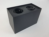 [00345] gu10 surface-mounted spot fixture, dual sockets, black, tiltable - afbeelding 4 van  7