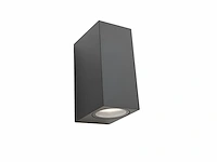 [00704] rectangular wall light gu10 double socket black waterproof