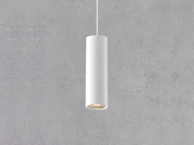 [00897] gu10 track spot decorative pendant lamp cylinder 24cm sand white - afbeelding 4 van  6