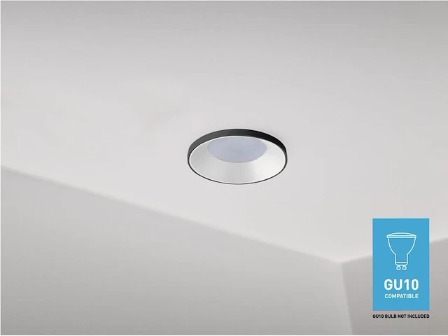 [00909] gu10 recessed fixture white and black with lamp holder - afbeelding 2 van  3