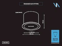 [00915] gu10 recessed design fixture cylinder sand white and black with lamp holder - afbeelding 3 van  3