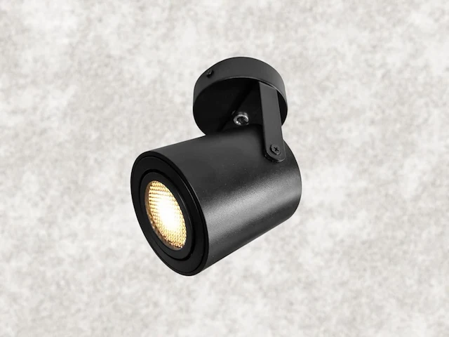 [00922] gu10 surface-mounted spotlight fixture cylinder sand black rotatable - afbeelding 3 van  6