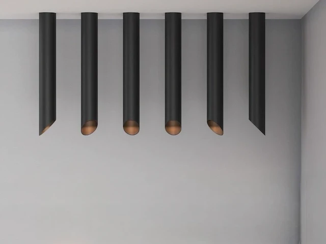 [00928] gu10 surface-mounted design fixture cylinder sand black 45cm - afbeelding 2 van  9