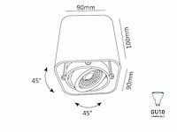 [00935] gu10 design surface-mounted spot fixture 10cm black tiltable - afbeelding 9 van  9