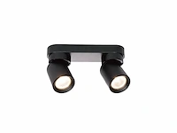 [00953] gu10 surface-mounted spotlight fixture double cylinder sand black rotatable