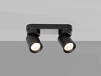 [00953] gu10 surface-mounted spotlight fixture double cylinder sand black rotatable - afbeelding 4 van  6