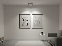 [00956] gu10 surface-mounted spotlight fixture double cylinder sand white and black rotatable - afbeelding 3 van  6