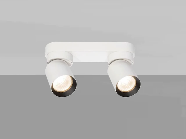 [00956] gu10 surface-mounted spotlight fixture double cylinder sand white and black rotatable - afbeelding 4 van  6
