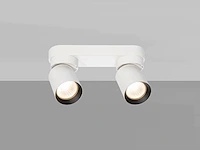 [00956] gu10 surface-mounted spotlight fixture double cylinder sand white and black rotatable - afbeelding 4 van  6