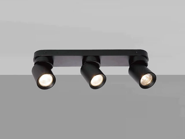 [00957] gu10 surface-mounted spotlight fixture triple cylinder sand black rotatable - afbeelding 5 van  7