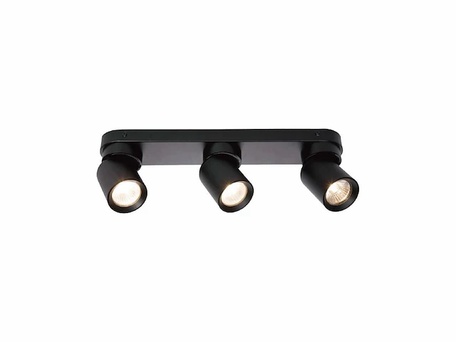 [00957] gu10 surface-mounted spotlight fixture triple cylinder sand black rotatable - afbeelding 1 van  7