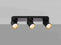 [00958] gu10 surface-mounted spotlight fixture triple cylinder sand black and gold rotatable - afbeelding 5 van  7