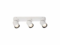 [00960] gu10 surface-mounted spotlight fixture triple cylinder sand white and black rotatable