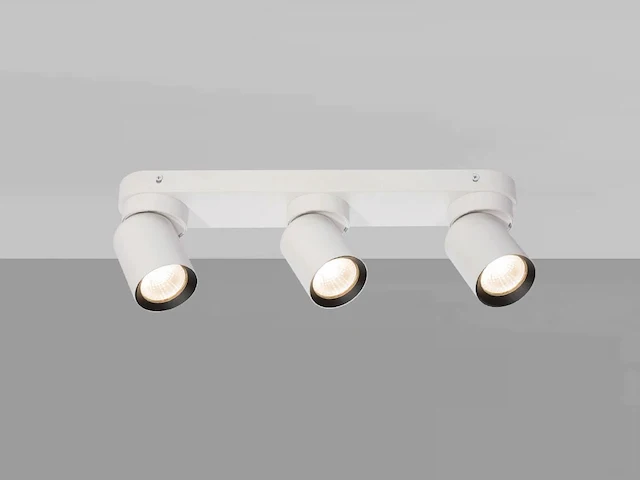 [00960] gu10 surface-mounted spotlight fixture triple cylinder sand white and black rotatable - afbeelding 4 van  6