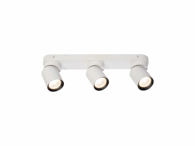 [00960] gu10 surface-mounted spotlight fixture triple cylinder sand white and black rotatable - afbeelding 1 van  6