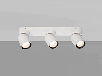 [00960] gu10 surface-mounted spotlight fixture triple cylinder sand white and black rotatable - afbeelding 4 van  6
