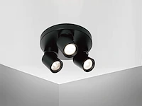 [00961] round gu10 surface-mounted spotlight fixture triple cylinder sand black rotatable - afbeelding 6 van  8