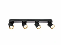 [00966] gu10 surface-mounted spotlight fixture 4 cylinders sand black and gold rotatable