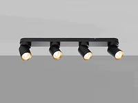 [00966] gu10 surface-mounted spotlight fixture 4 cylinders sand black and gold rotatable - afbeelding 5 van  6
