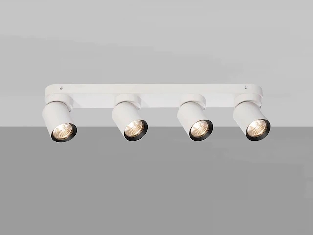 [00968] gu10 surface-mounted spotlight fixture 4 cylinders sand white and black rotatable - afbeelding 5 van  6