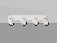 [00968] gu10 surface-mounted spotlight fixture 4 cylinders sand white and black rotatable - afbeelding 5 van  6