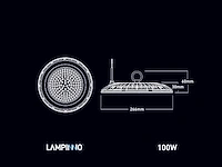 [01015] 100w 3000k led ufo highbay slim, waterproof, with lens - afbeelding 6 van  9