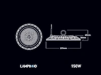 [01018] 150w 3000k led ufo highbay slim, waterproof, with lens - afbeelding 7 van  8