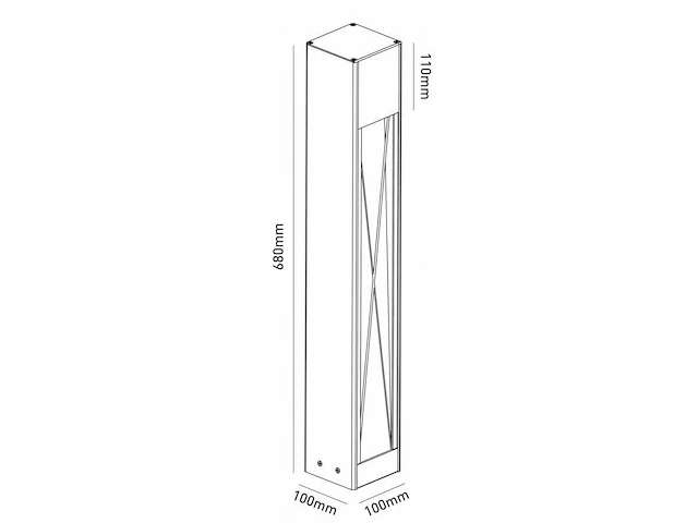 [01080] garden bollard light 68cm gu10 socket black waterproof - afbeelding 6 van  6