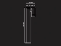 [01081] garden bollard light 60cm gu10 socket black adjustable waterproof - afbeelding 5 van  5