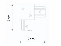 [01090] l-connector for 1-phase 2-wire track system, matt black - afbeelding 2 van  4