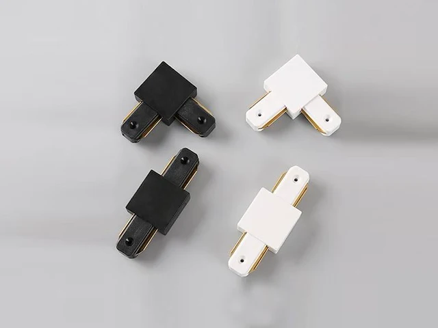 [01091] l-connector for 1-phase 2-wire track system, matt white - afbeelding 4 van  4