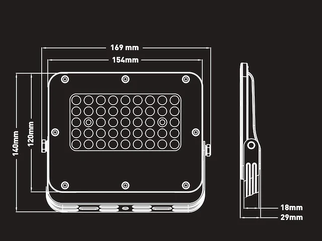 [01104] 30w 3000k led floodlight with lens waterproof - afbeelding 4 van  6