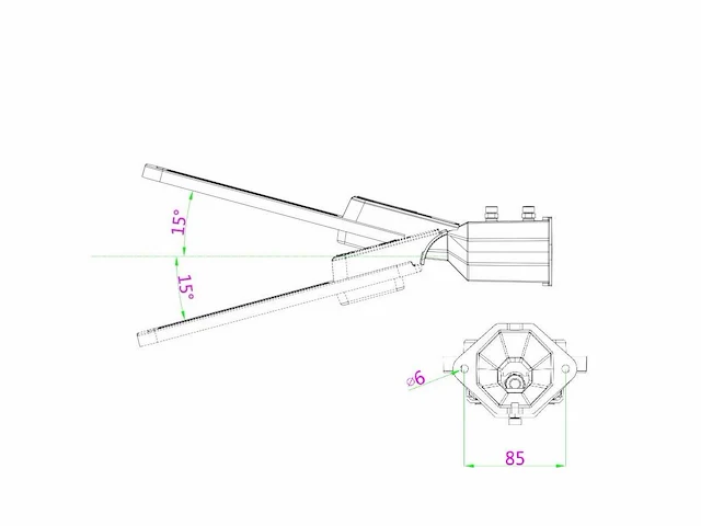 [01118] 50w 5000k led street light with lens waterproof tiltable - afbeelding 9 van  10