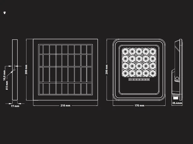 [01121s] solar 500 lumen led floodlight with remote control - afbeelding 8 van  9