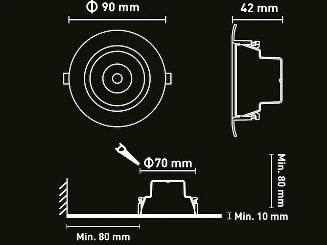 [01162] 4.9w cct 3-colour recessed spot waterproof black - afbeelding 5 van  5
