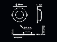 [01164] gu10 recessed fixture black - afbeelding 2 van  10