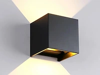 [01166] 7w led black wall lamp cube dual light adjustable waterproof