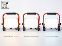 [01187] work light 2x50w led 3in1 colour cct floodlight waterproof with tripod - afbeelding 7 van  7