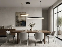 [01191] orien design pendant lamp sand black and gold 80cm&40cm duo ring 50w led cct 3 colour & 3-step dimming - afbeelding 3 van  8