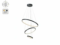 [01192] orien design pendant lamp sand black 20cm&40cm&60cm trio ring 50w led cct 3 colour & 3-step dimming - afbeelding 2 van  7