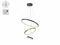 [01193] orien design pendant lamp sand black and gold 20cm&40cm&60cm trio ring 50w led cct 3 colour & 3-step dimming - afbeelding 2 van  7