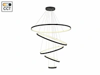 [01194] orien design pendant lamp sand black 20cm&40cm&60cm&80cm&100cm 5 ring 160w led cct 3 colour - afbeelding 2 van  5