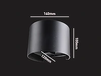 [01204] 7w led black wall lamp round dual light adjustable waterproof - afbeelding 10 van  10