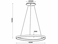 [01205p] auren design pendant lamp gold 62cm 50w led cct 3 colour & 3 step dimming - afbeelding 5 van  6