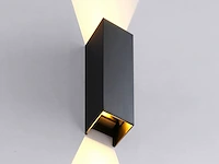[01207] 7w led black wall lamp dual light adjustable waterproof