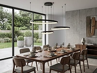 [01208p] auren design pendant lamp black 42cm&62cm&82cm trio ring 160w led cct 3 colour