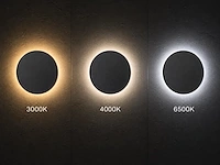 [01210] 8.5w led wall light round design 3in1 colour cct sand black - afbeelding 8 van  8